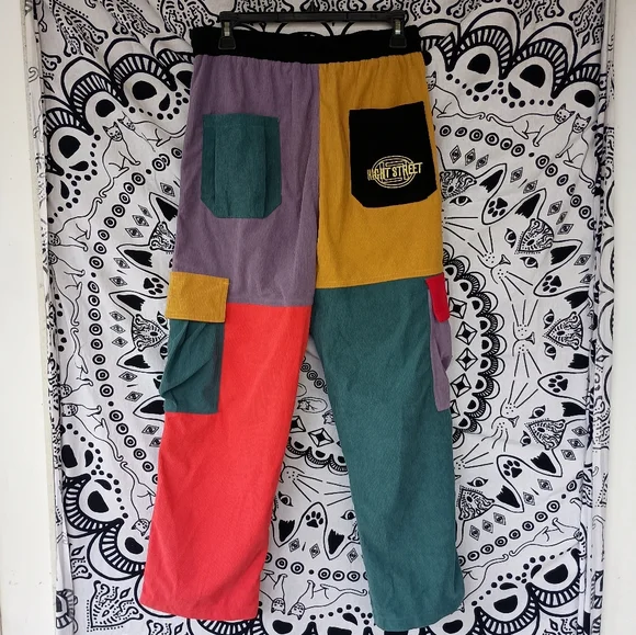 Elfric Eden Colorblock Patchwork Corduroy Pants - Picture 7 of 9